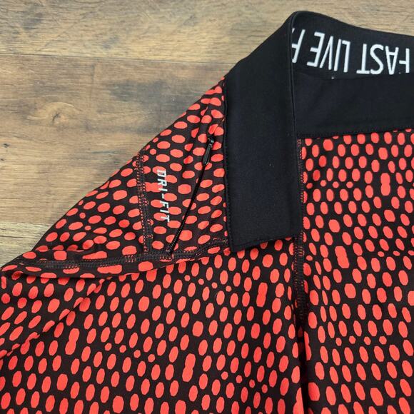 Nike Women’s Running Stretch Leggings Black w/ Red Dot Design Size M - Picture 5 of 7